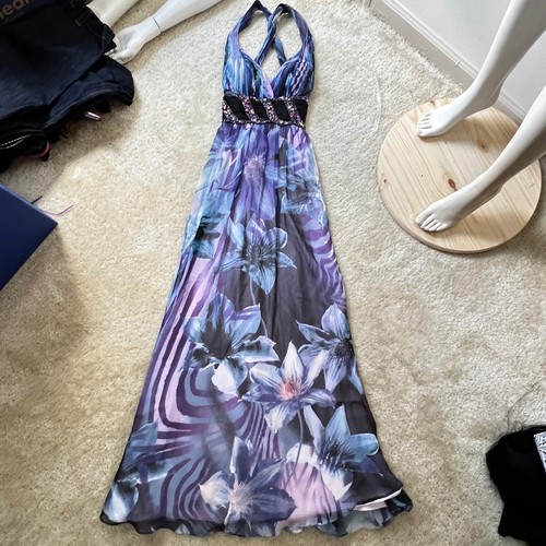 Cache floral beaded halter - floral,