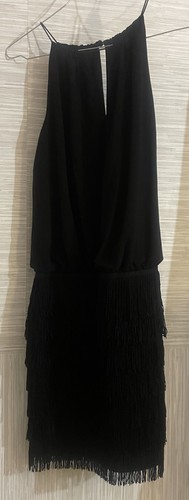 Cache black fringe flapper - black,